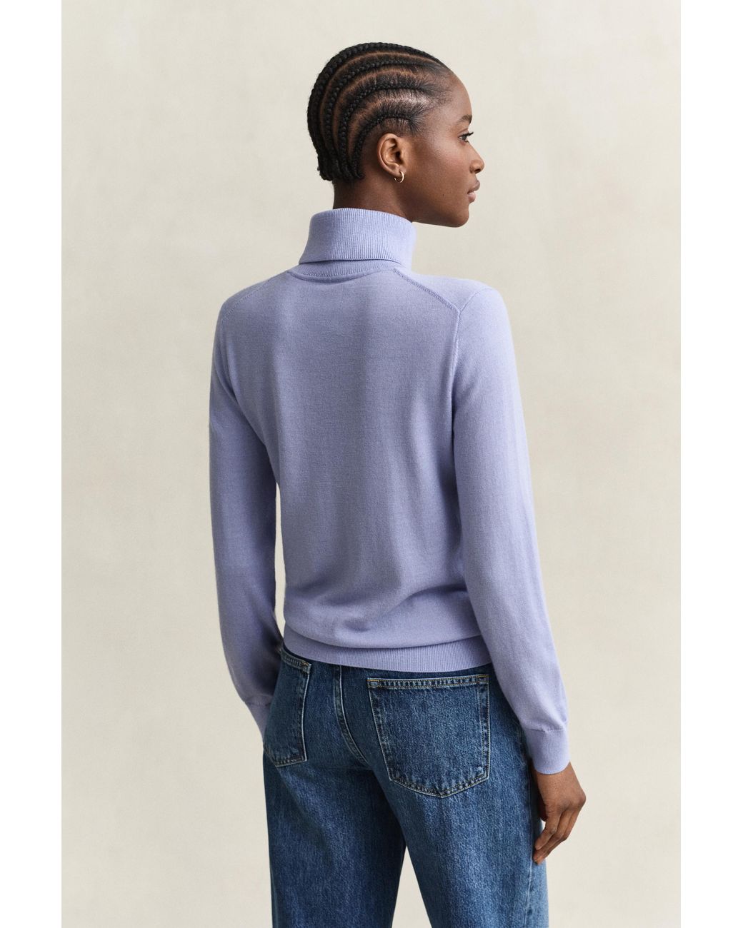 Gant Blue Extra Fine Merino Wool Turtleneck Sweater