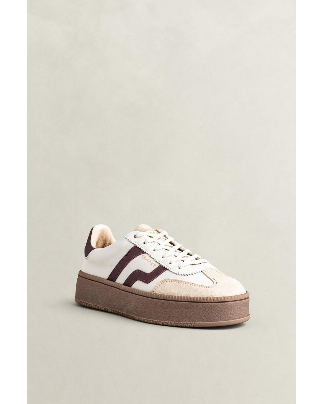 Gant White Cuzmani Leather Sneakers Eggshell