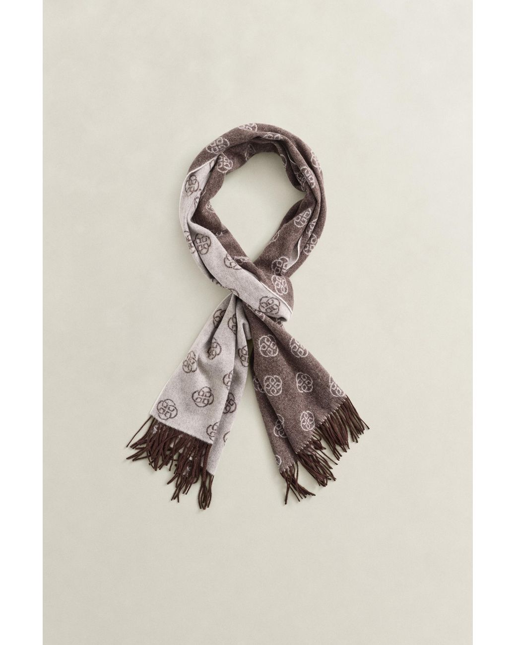 Gant Natural Monogram Wool Scarf Deep