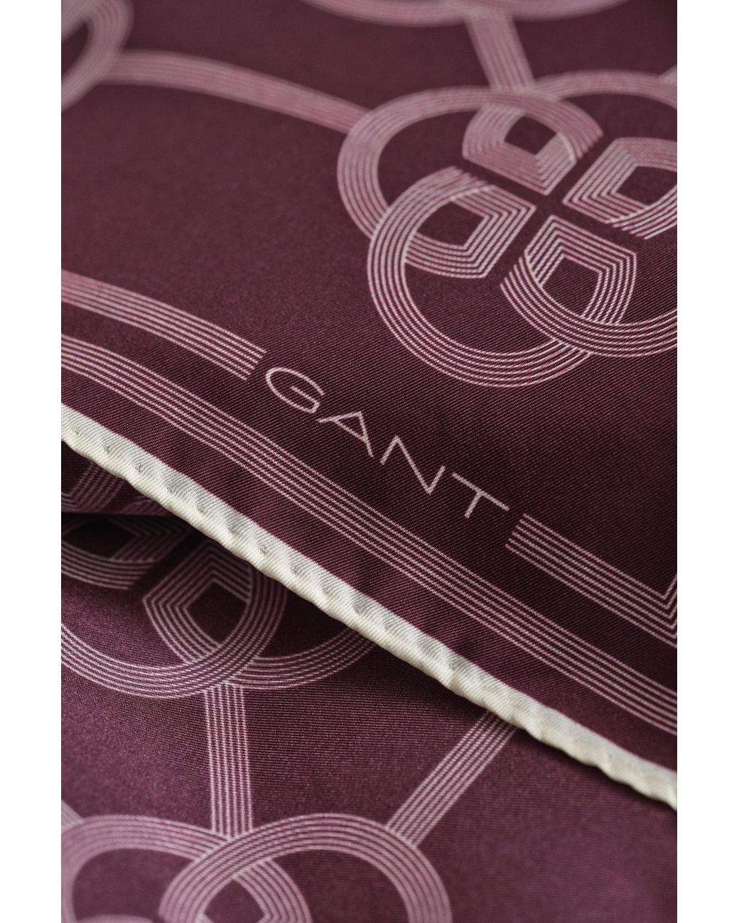 Gant Blue Monogram Print Silk Scarf