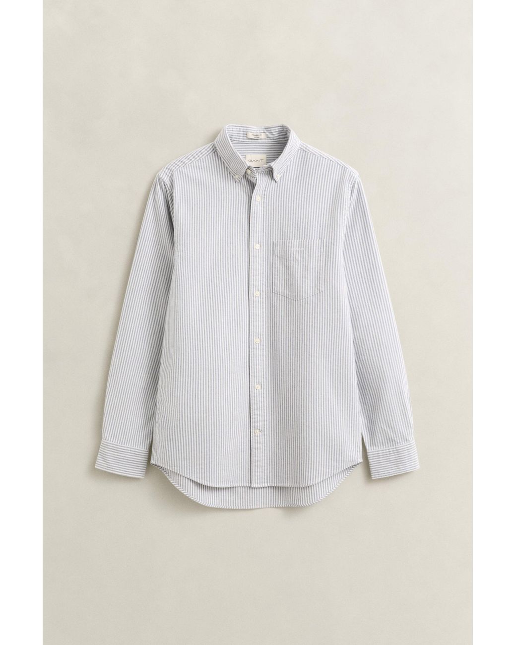 Gant Gray Striped Brushed Oxford Shirt for men