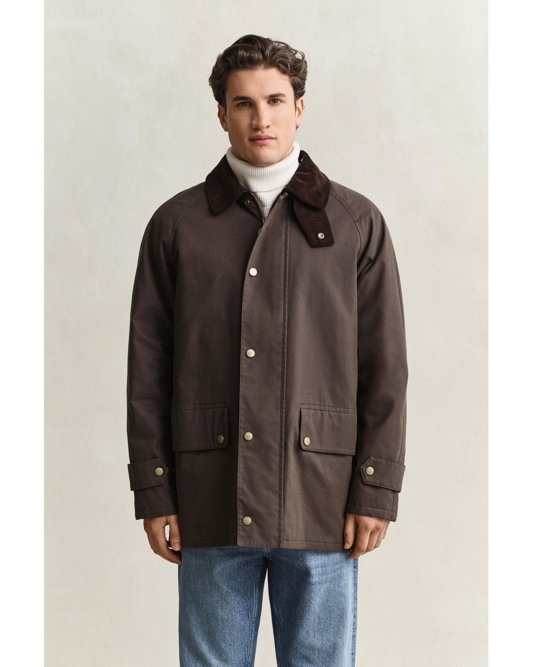 Gant Brown Waxed Barn Jacket for men