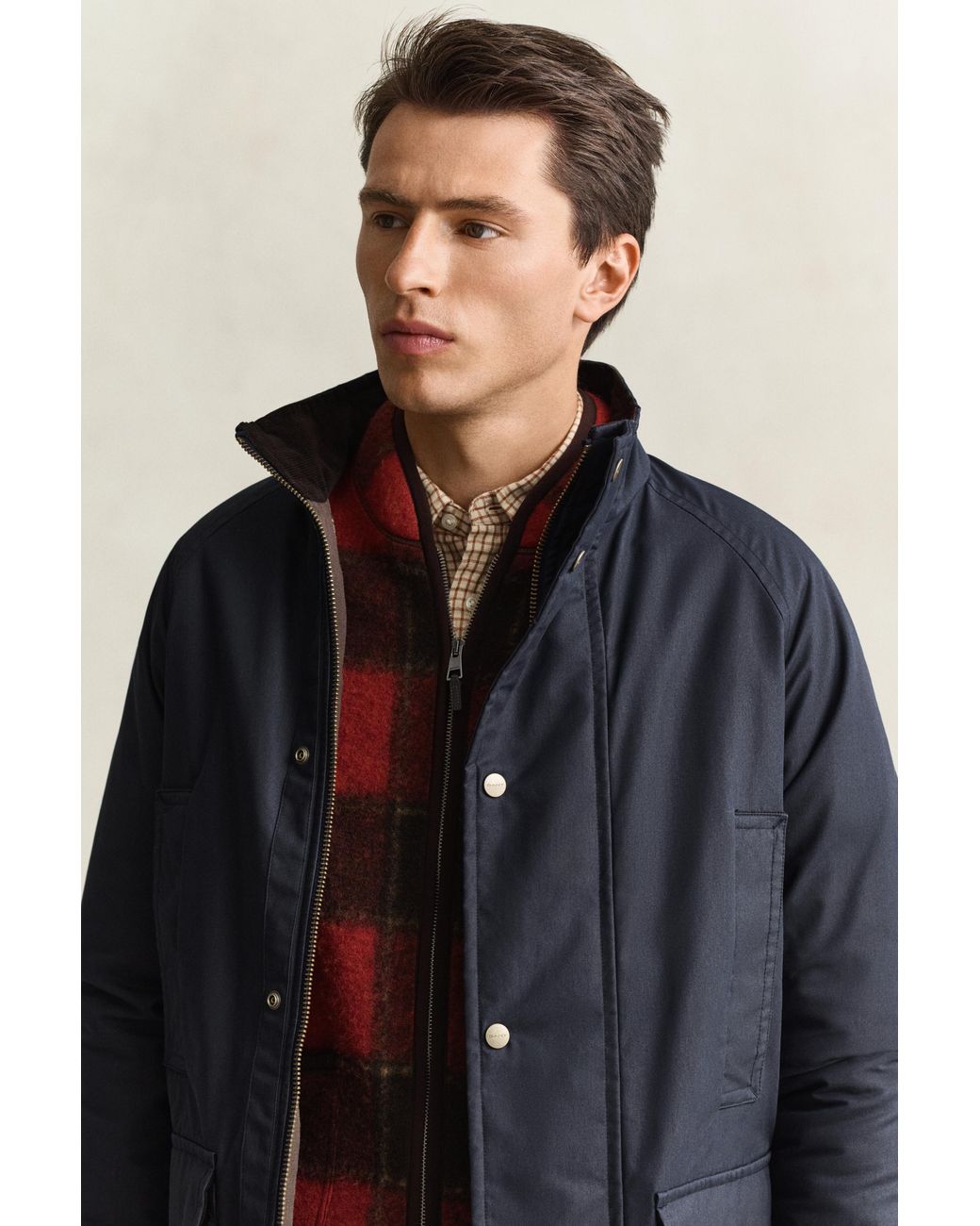 Gant Blue Waxed Double Decker Jacket Evening for men