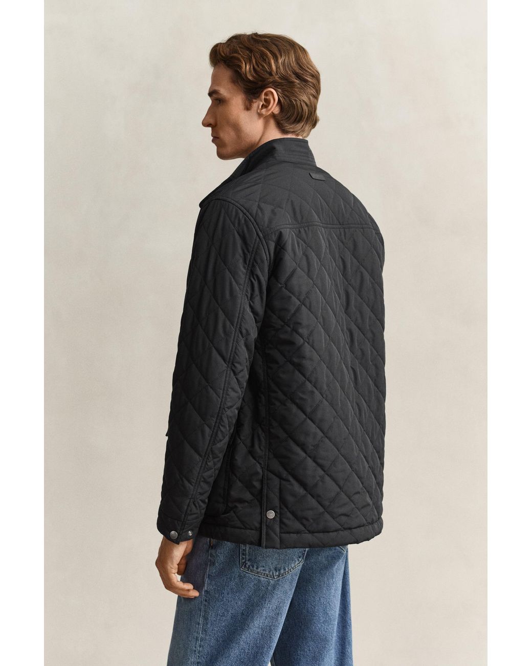 Gant Black Quilted Mid Jacket for men