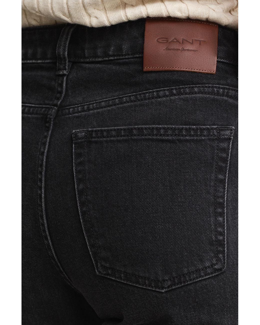 Gant Black Straight Leg Stretch Jeans Worn In