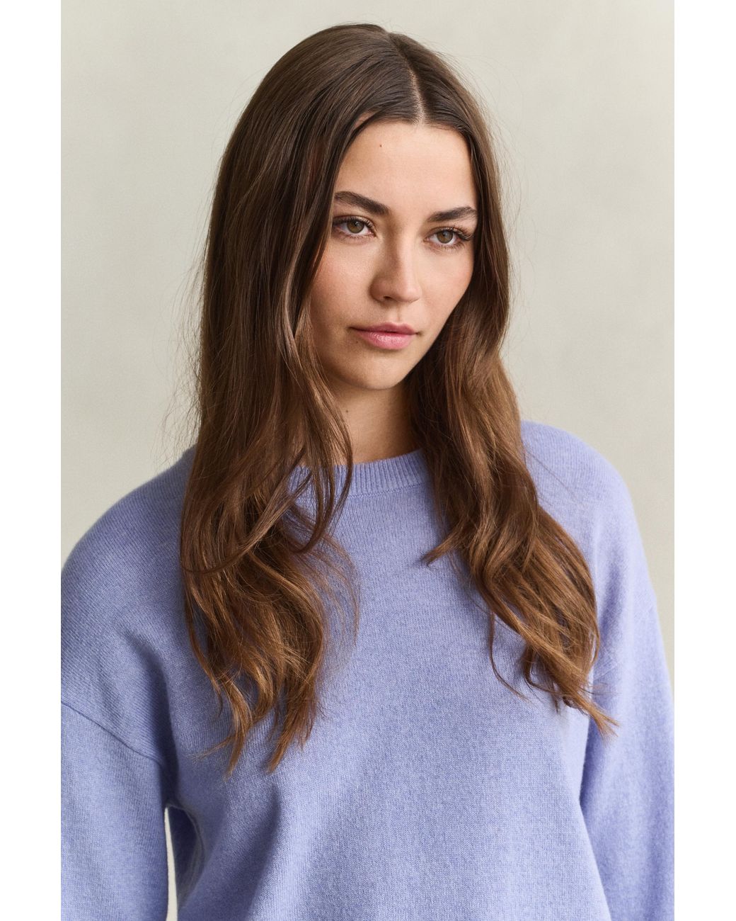 Gant Blue Superfine Lambswool Crew Neck Sweater