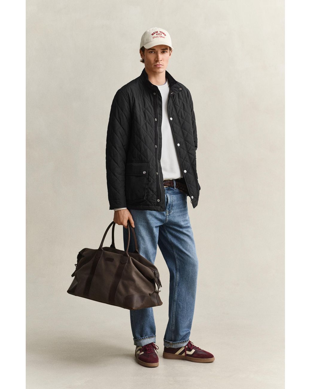 Gant Black Quilted Mid Jacket for men