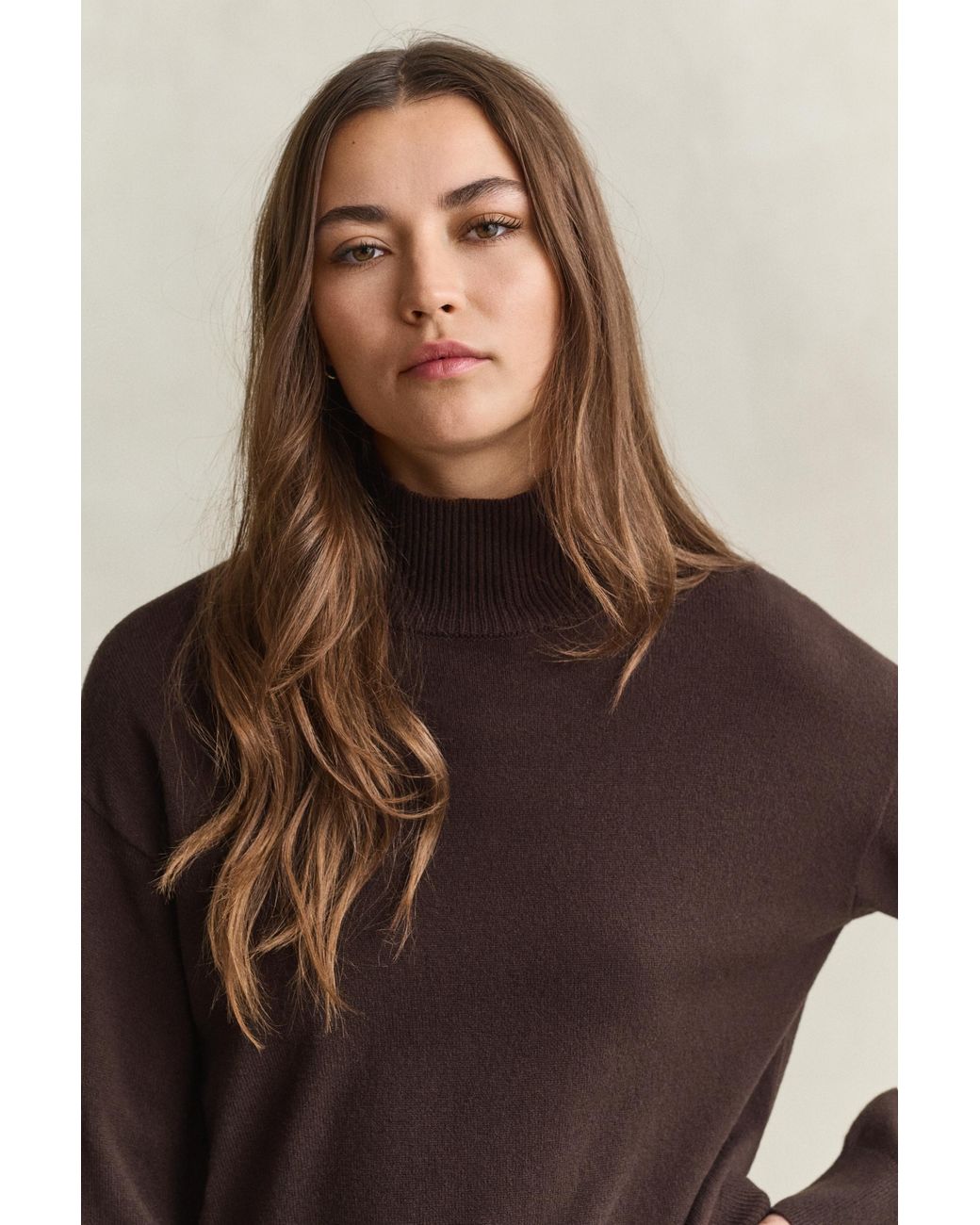 Gant Blue Superfine Lambswool Mock Neck Sweater Deep