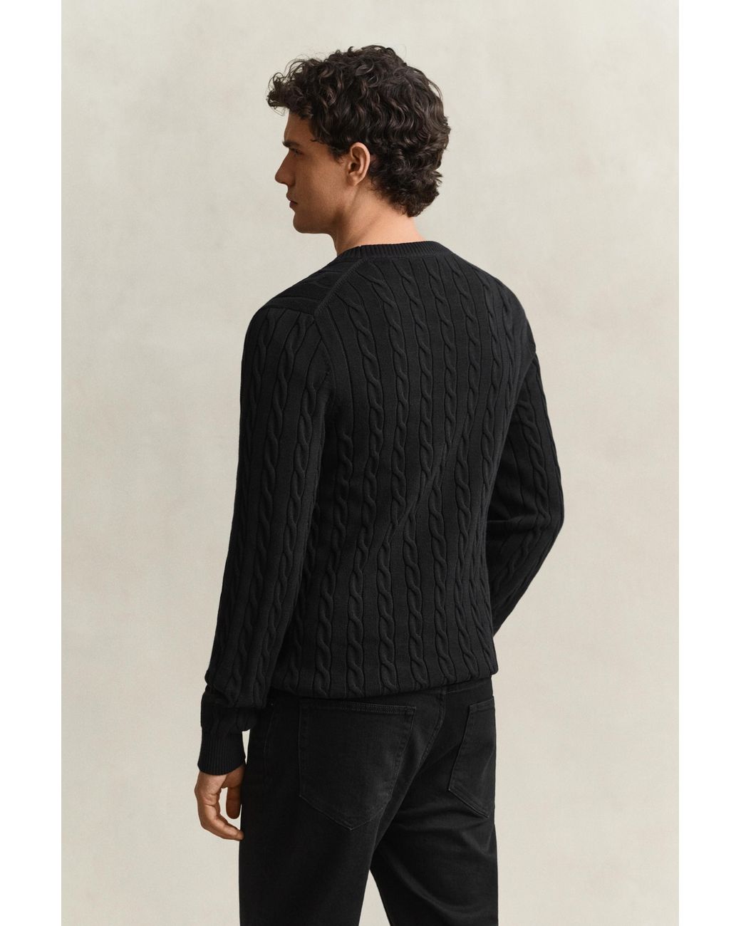 Gant Blue Classic Cable Knit Sweater for men