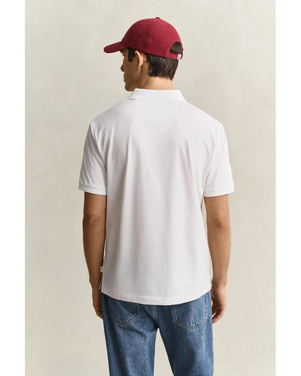 Gant White Pima Cotton Polo Shirt Eggshell for men
