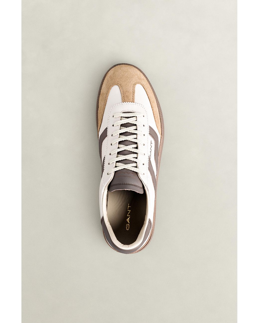 Gant Natural Cuzmo Leather Suede Sneakers Woody for men