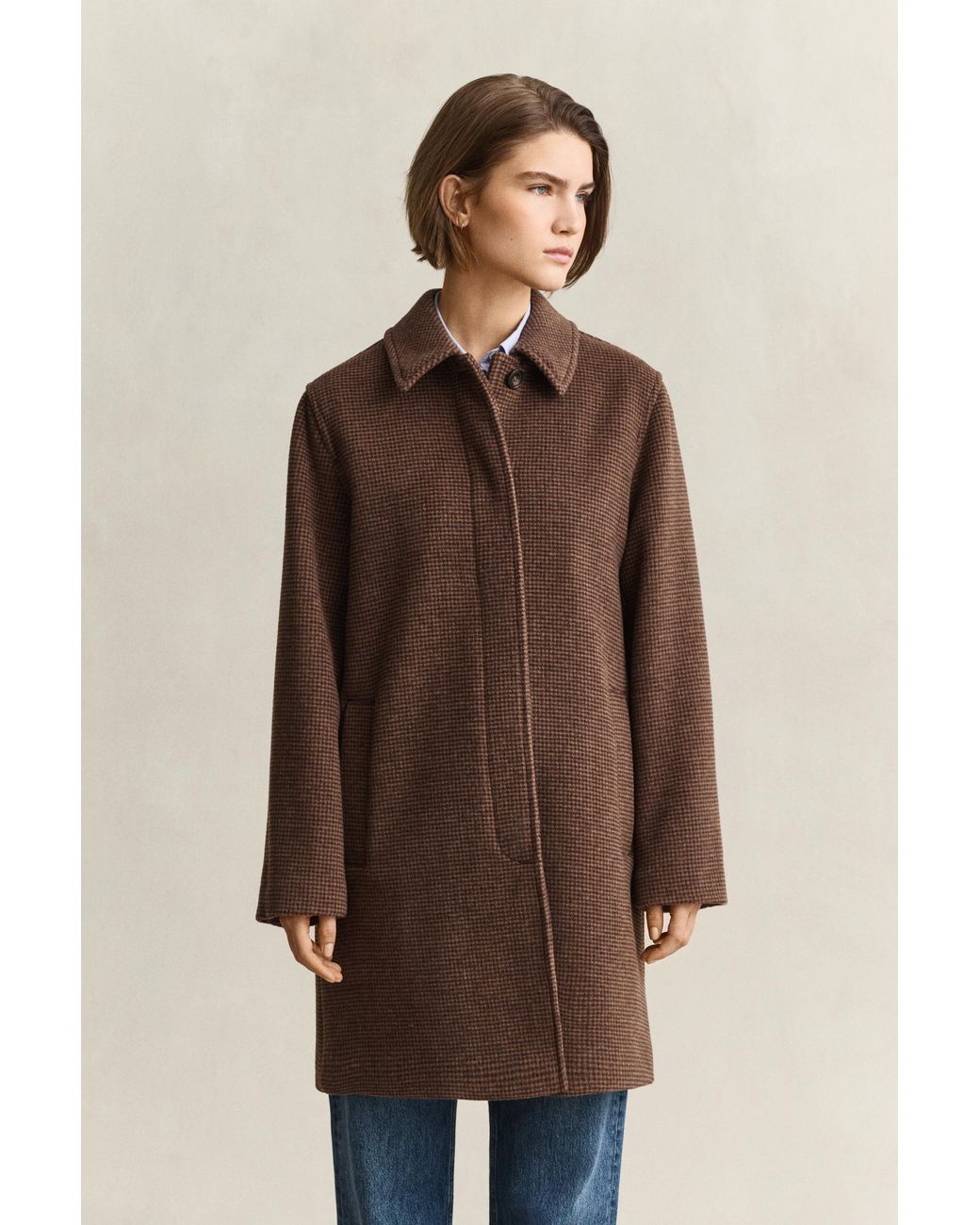 Gant Natural Wool Blend Car Coat Deep