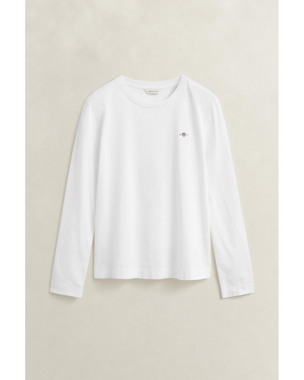 Gant White Shield Long Sleeve T-Shirt