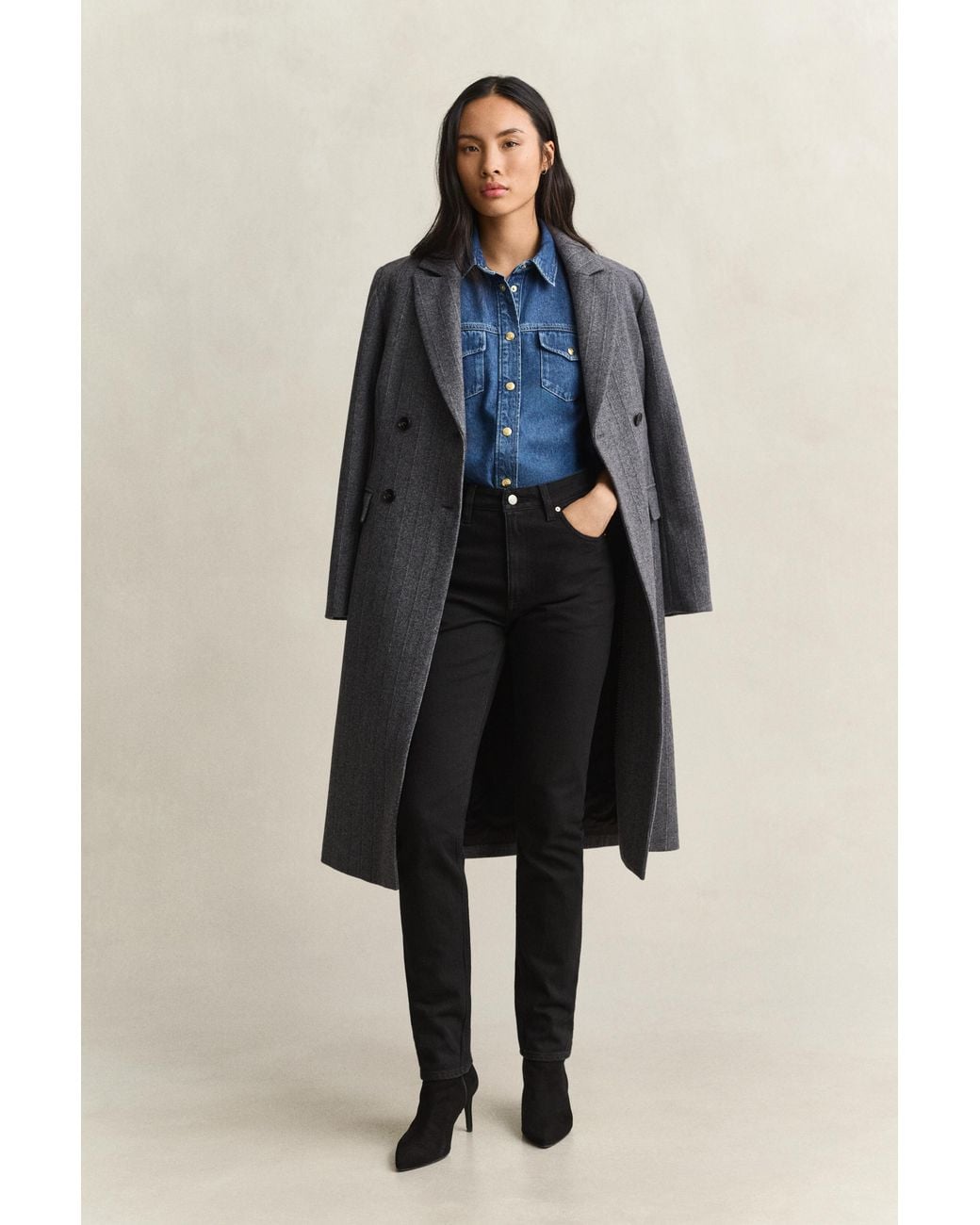 Gant Blue Slim High-Waisted Jeans Worn In