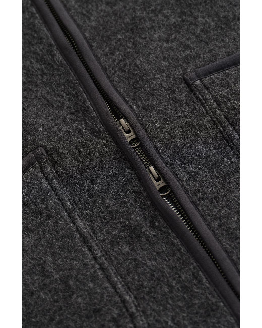 Gant Black Fleece Vest Charcoal Melange for men