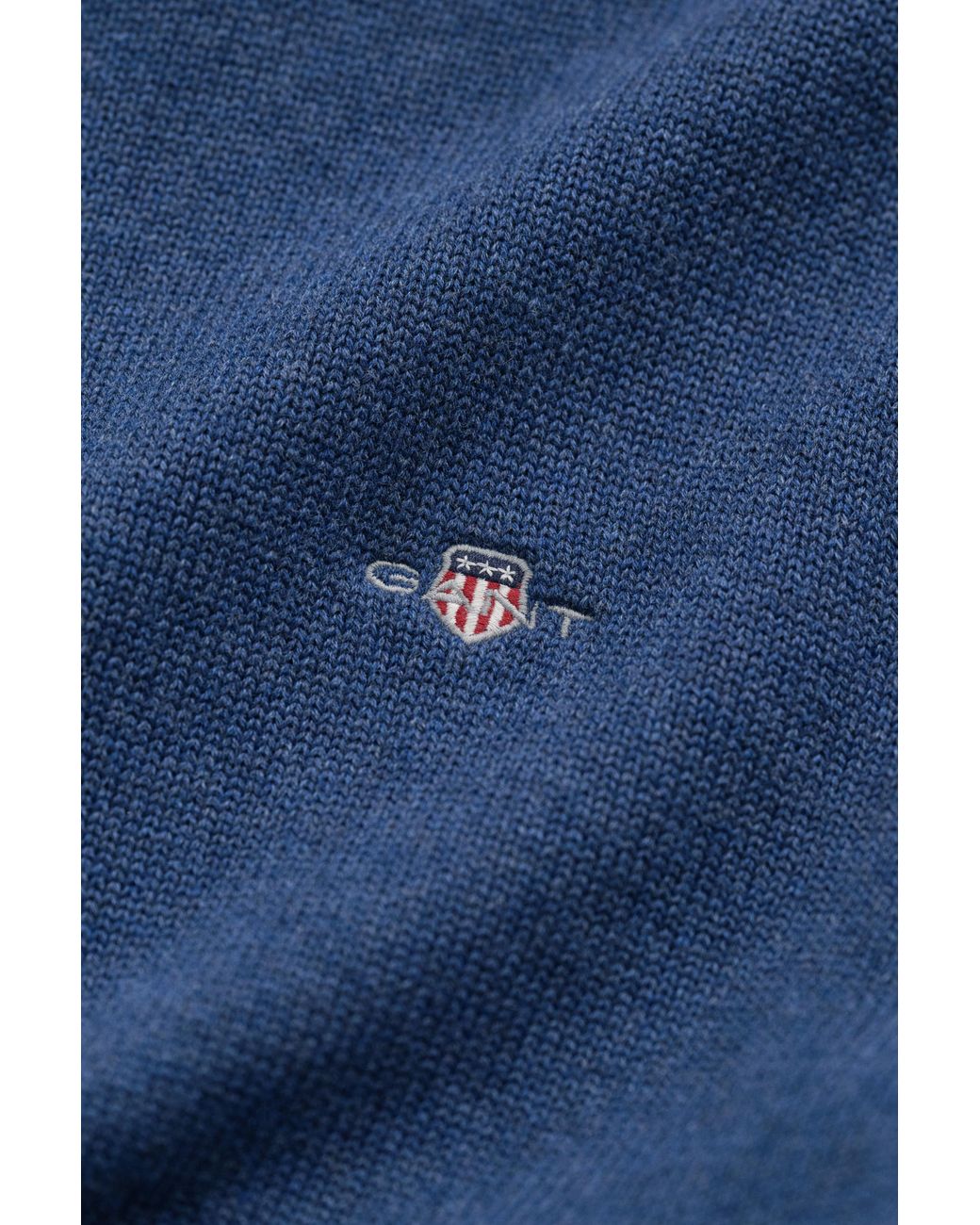 Gant Blue Casual Cotton Half-Zip Sweater for men