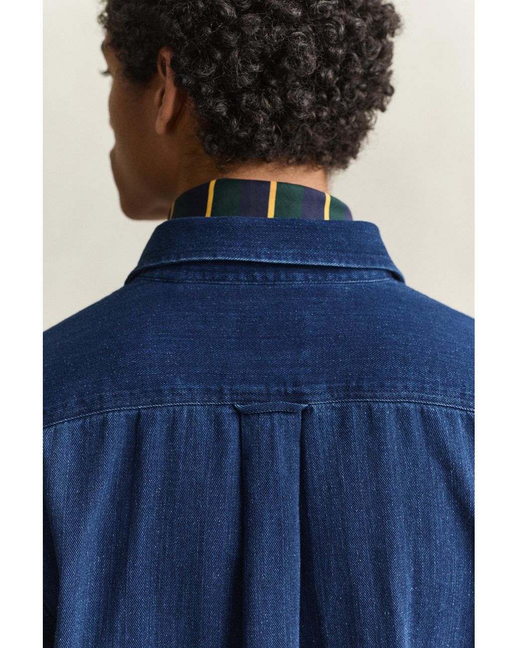 Gant Blue Herringbone Shirt Mid for men