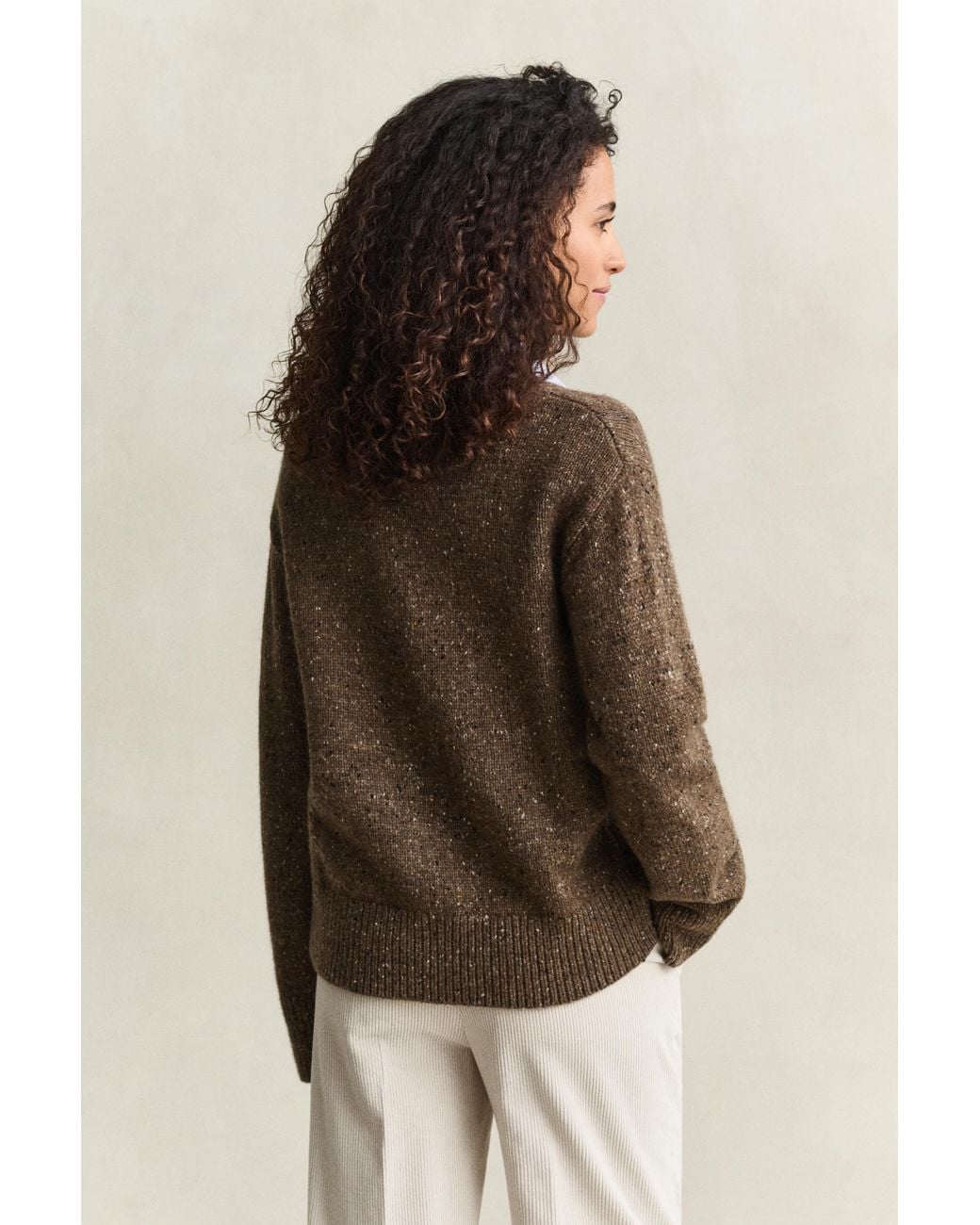 Gant Brown Wool Blend Nepps Cardigan