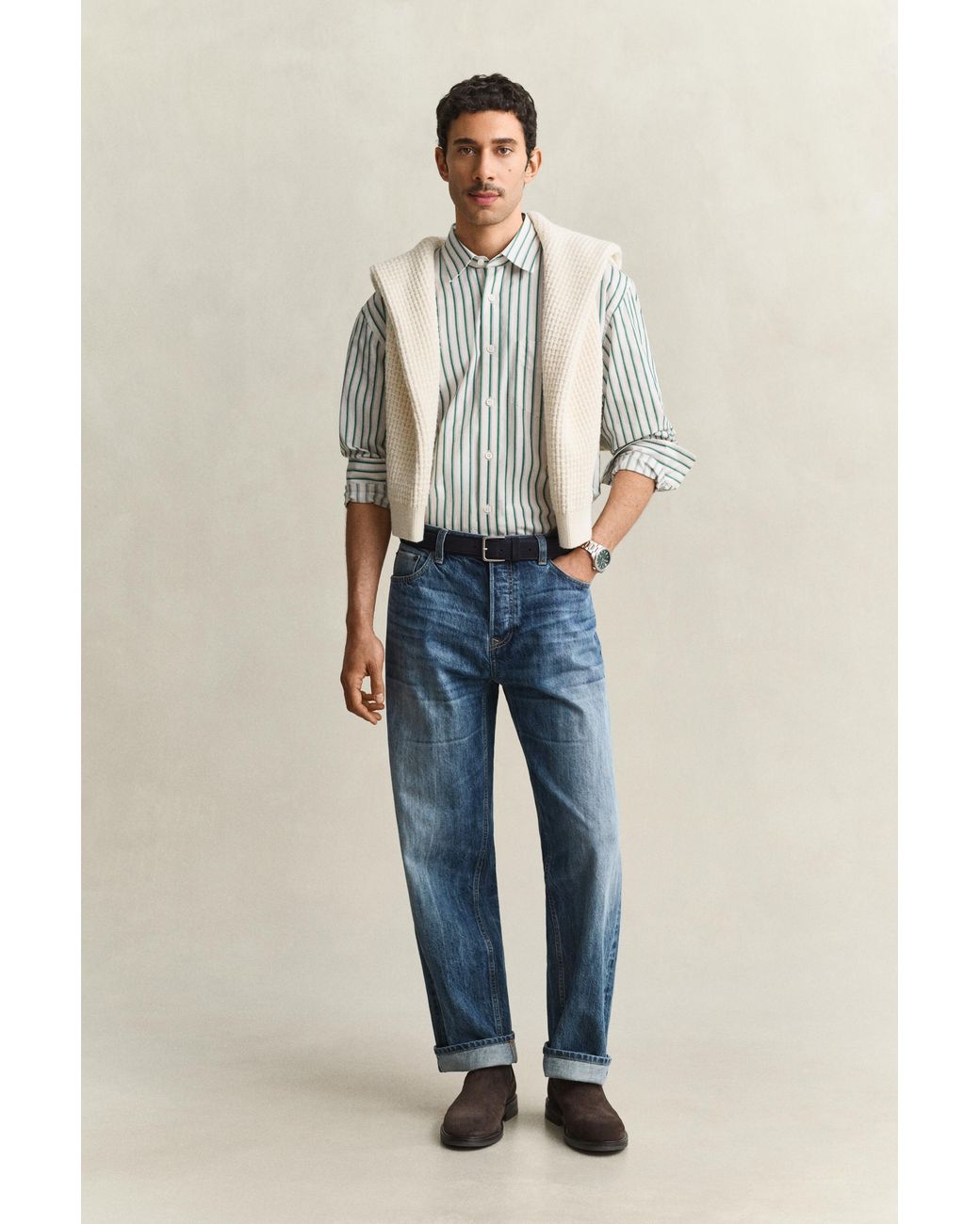 Gant Blue Dobby Striped Shirt for men