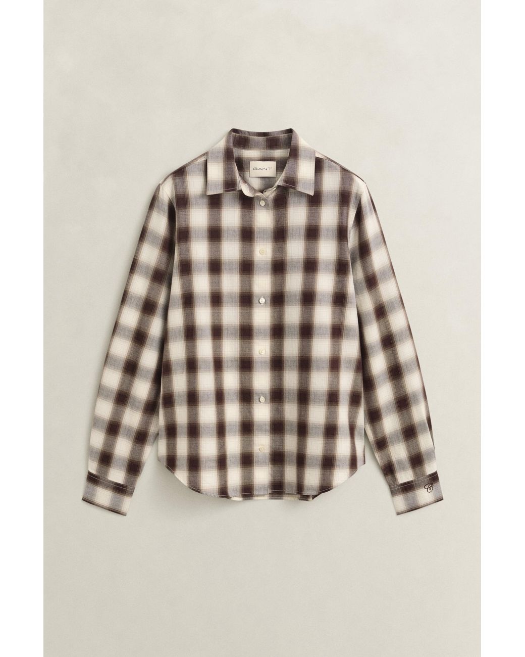 Gant Brown Regular Flannel Shirt Deep