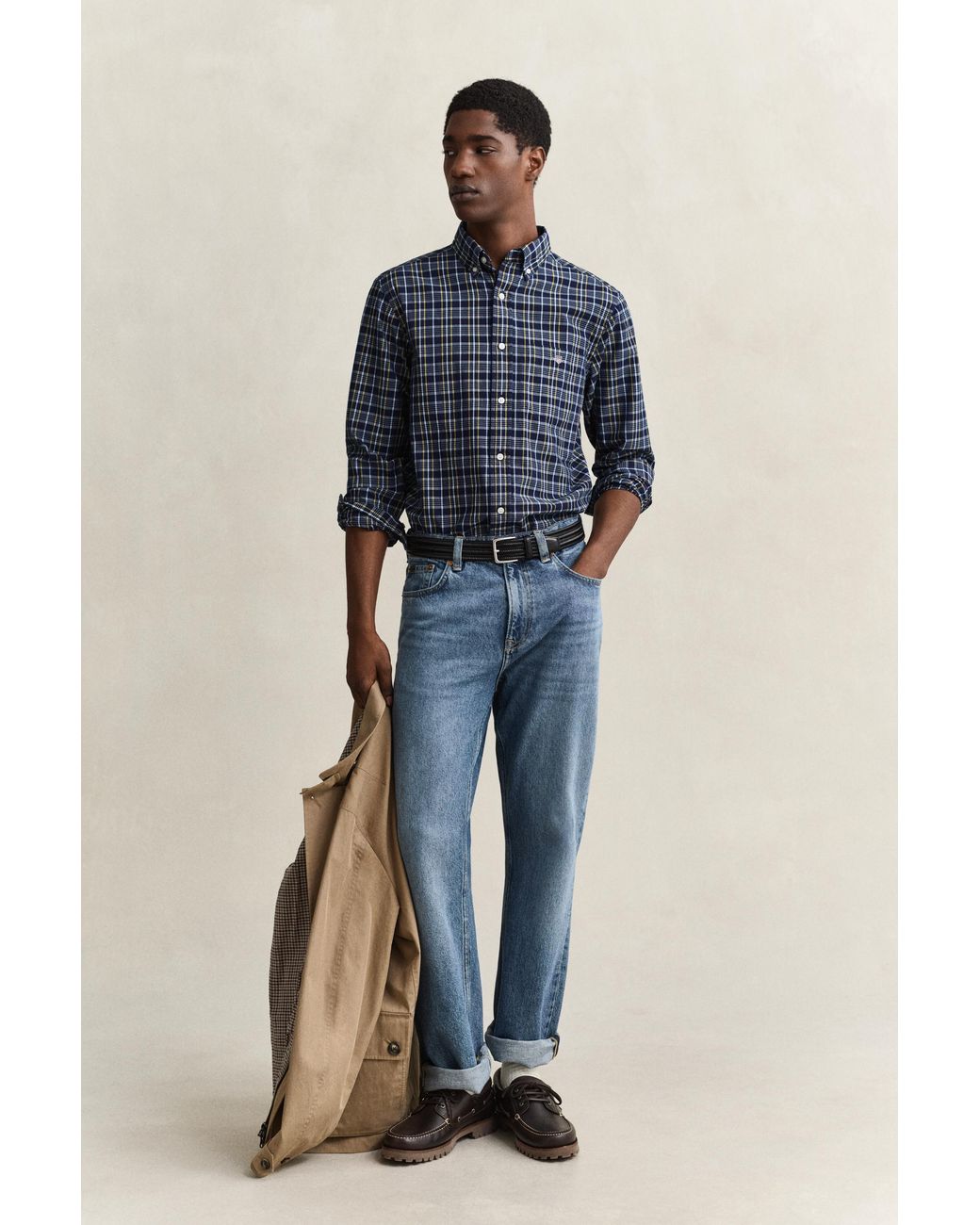 Gant Blue Checked Archive Poplin Shirt for men
