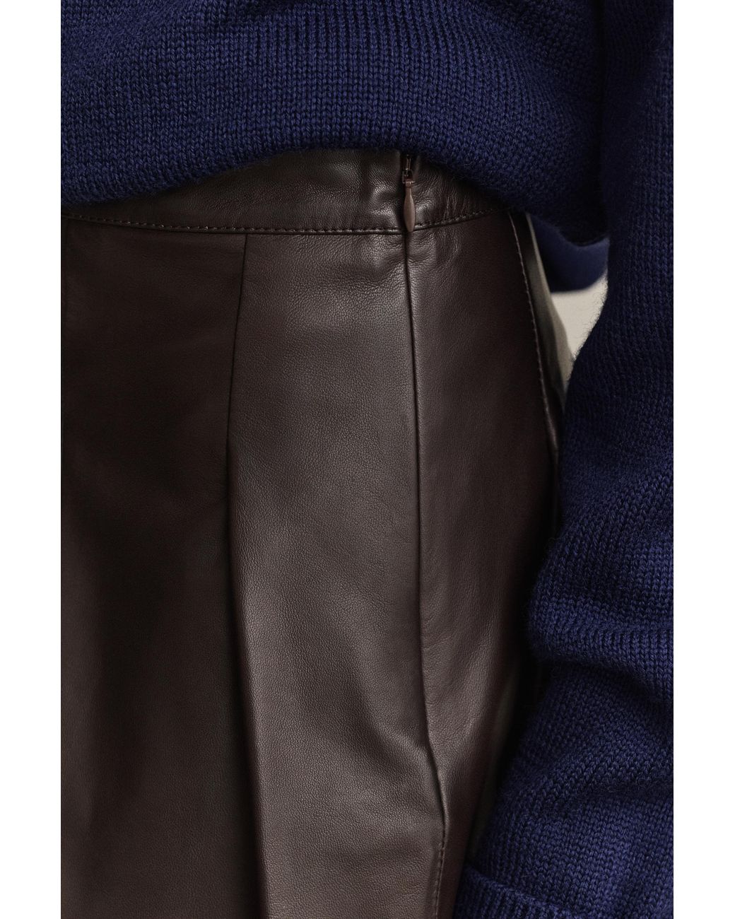 Gant Blue X Yale Pleated Leather Skirt Deep