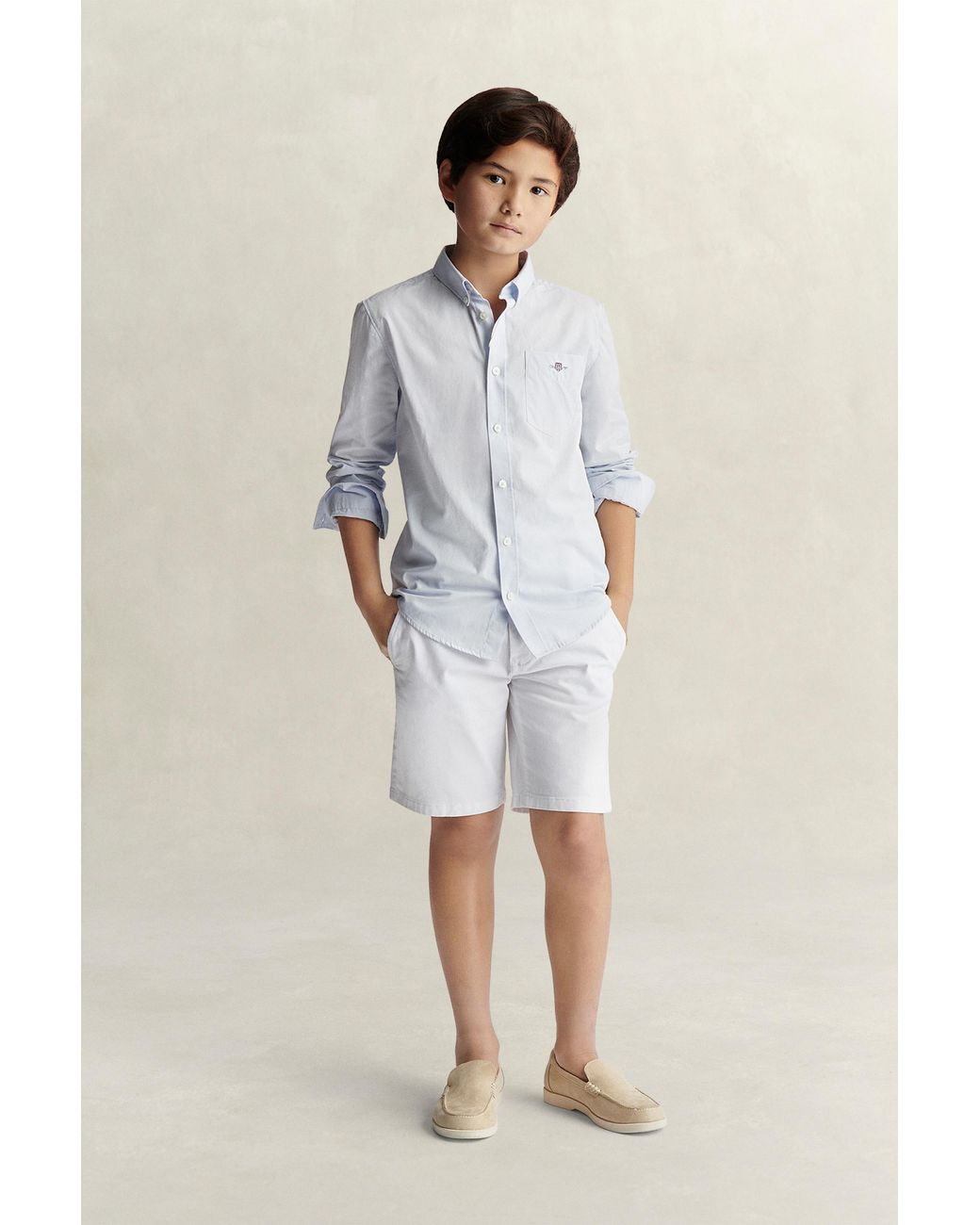 Gant Blue Teens Teen Boys Shield Poplin Shirt for men