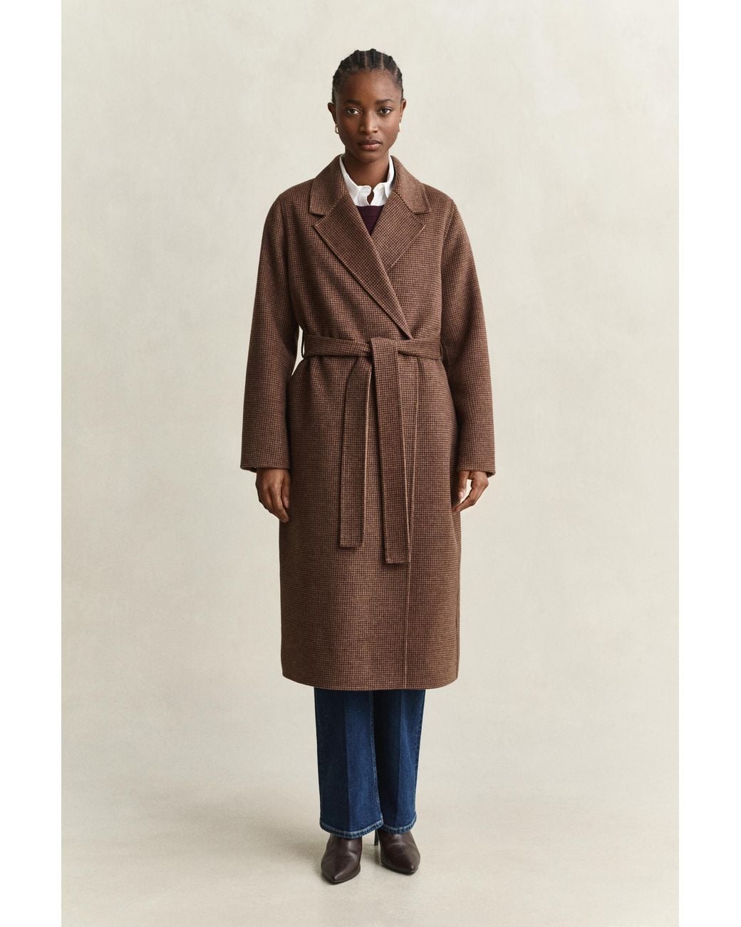 Gant Natural Handstitched Belted Coat Deep