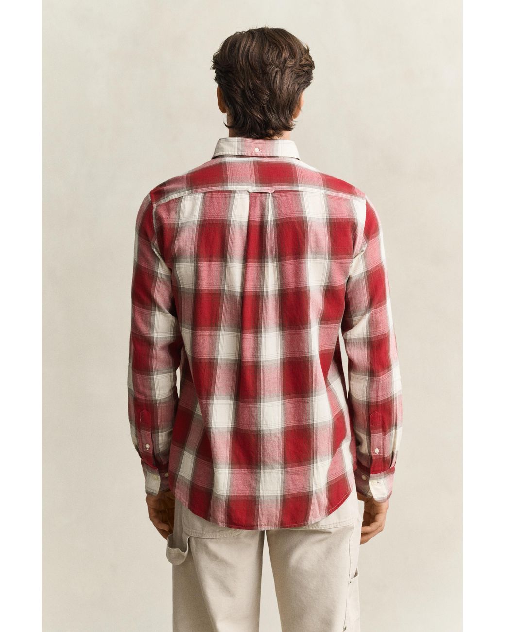 Gant Red Checked Windblown Flannel Shirt for men