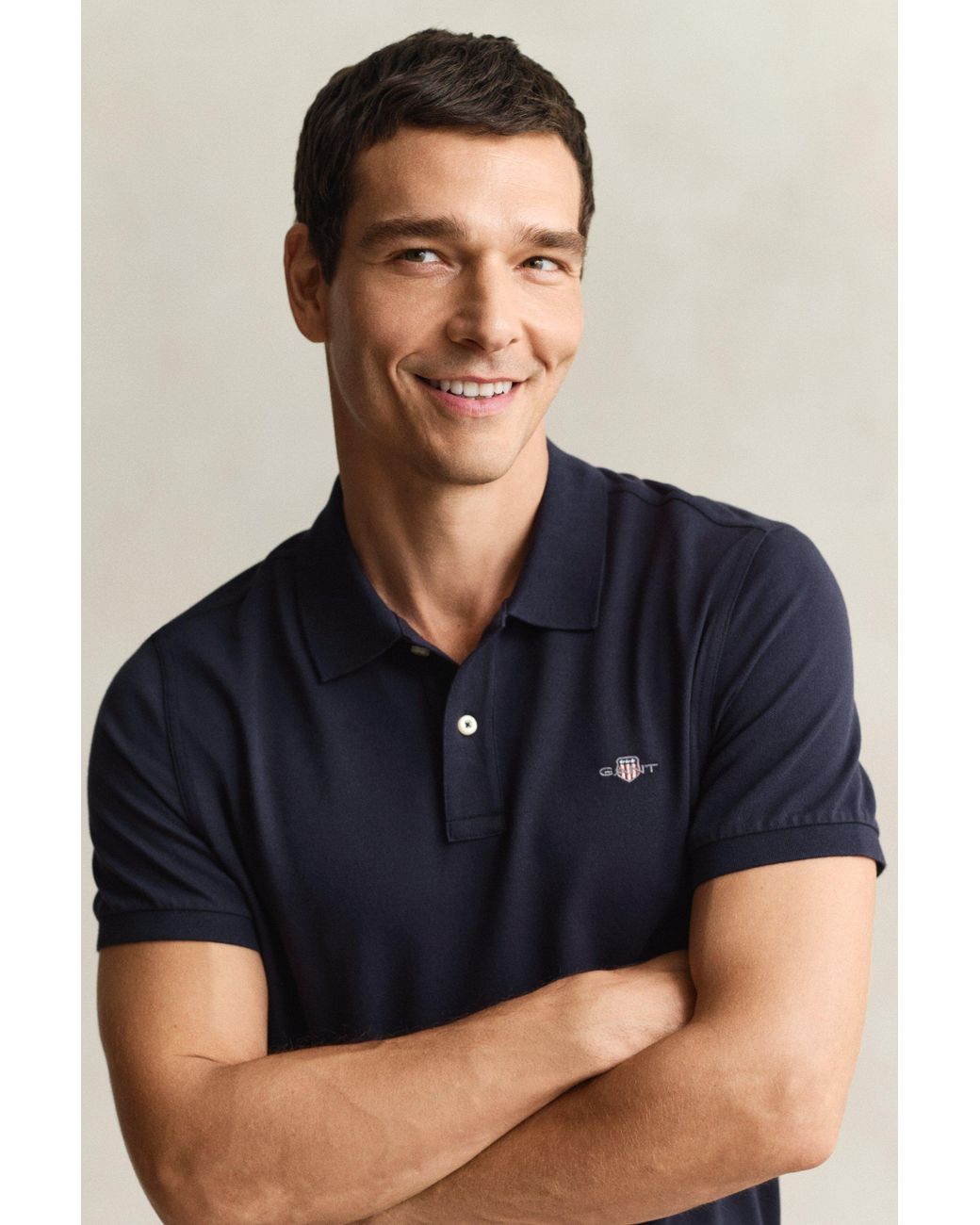 Gant Blue Regular Fit Shield Piqué Polo Shirt for men