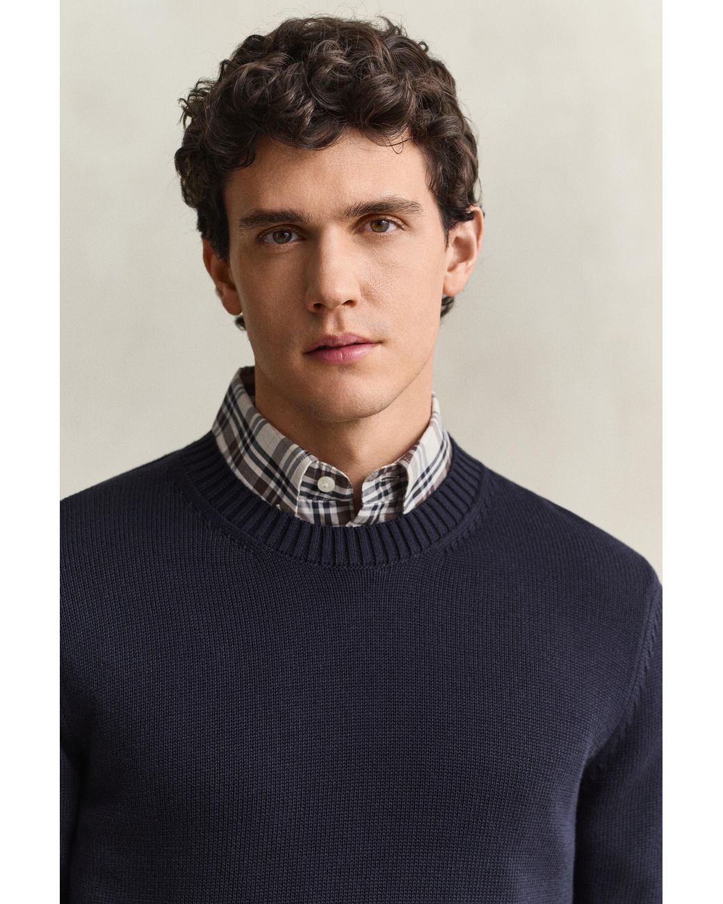 Gant Blue Supima Cotton Sweater Evening for men