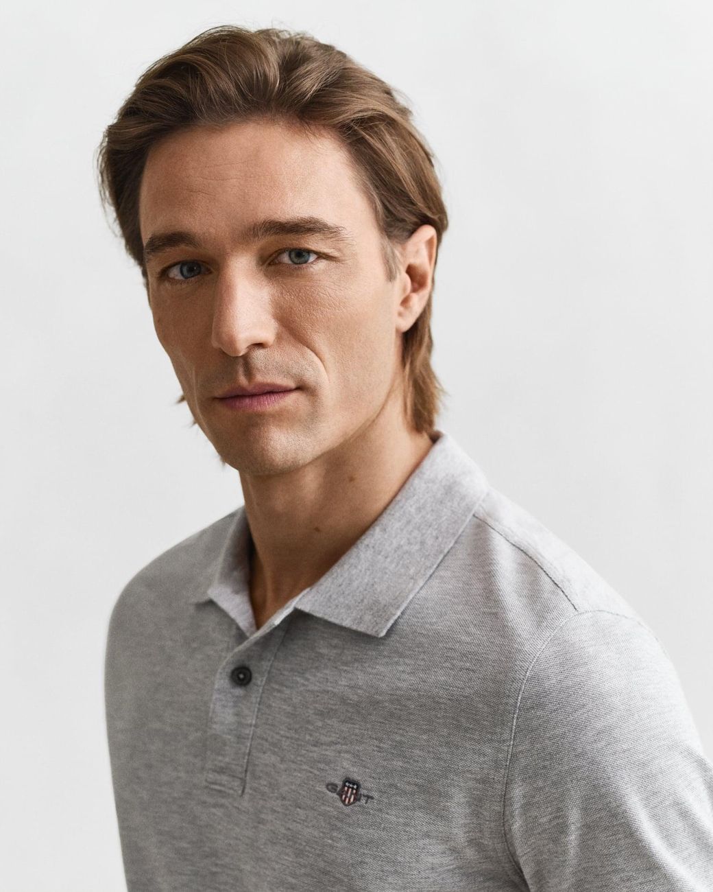 Gant Gray Classic Regular Polo Shirt Melange for men