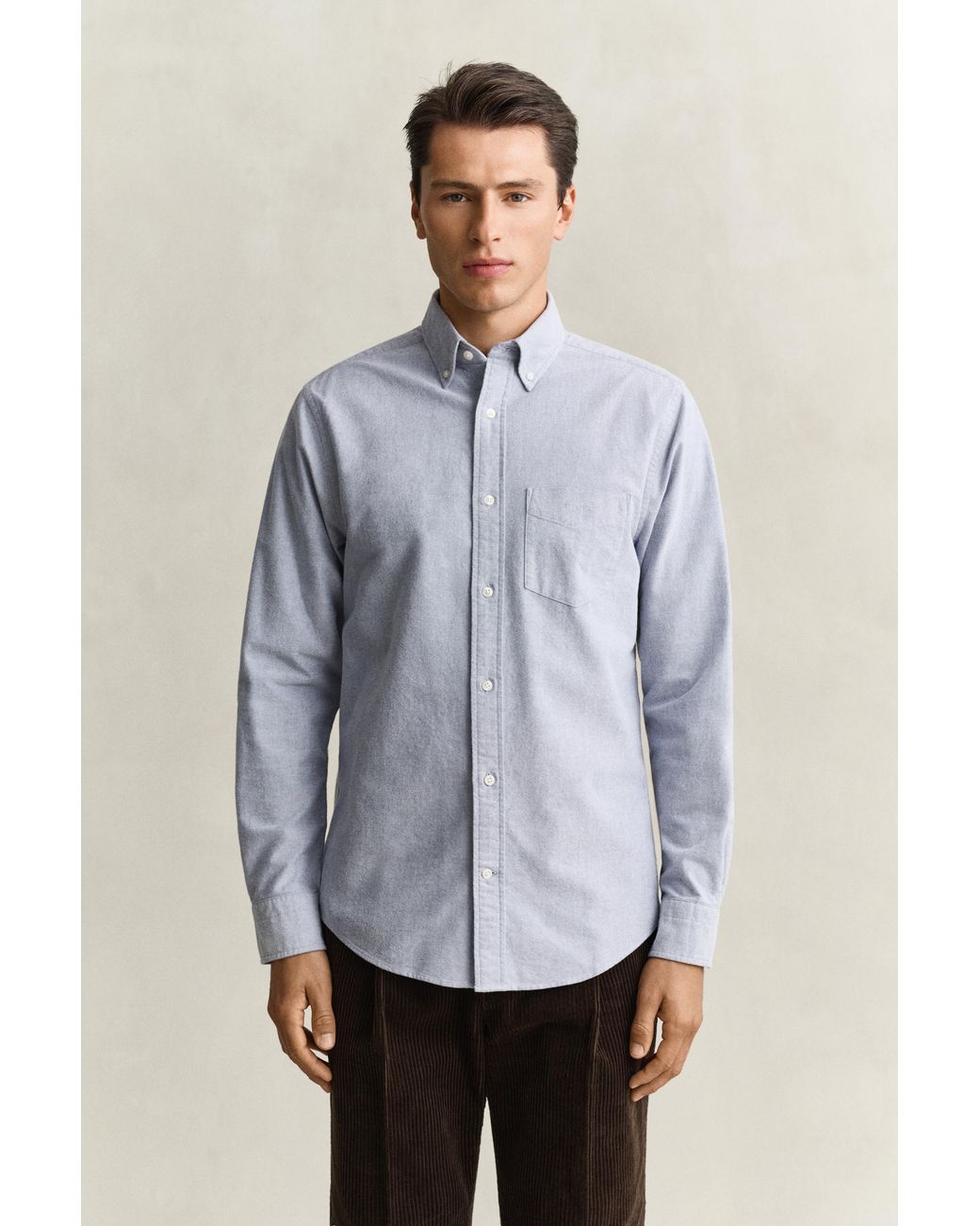 Gant Blue Brushed Oxford Shirt for men