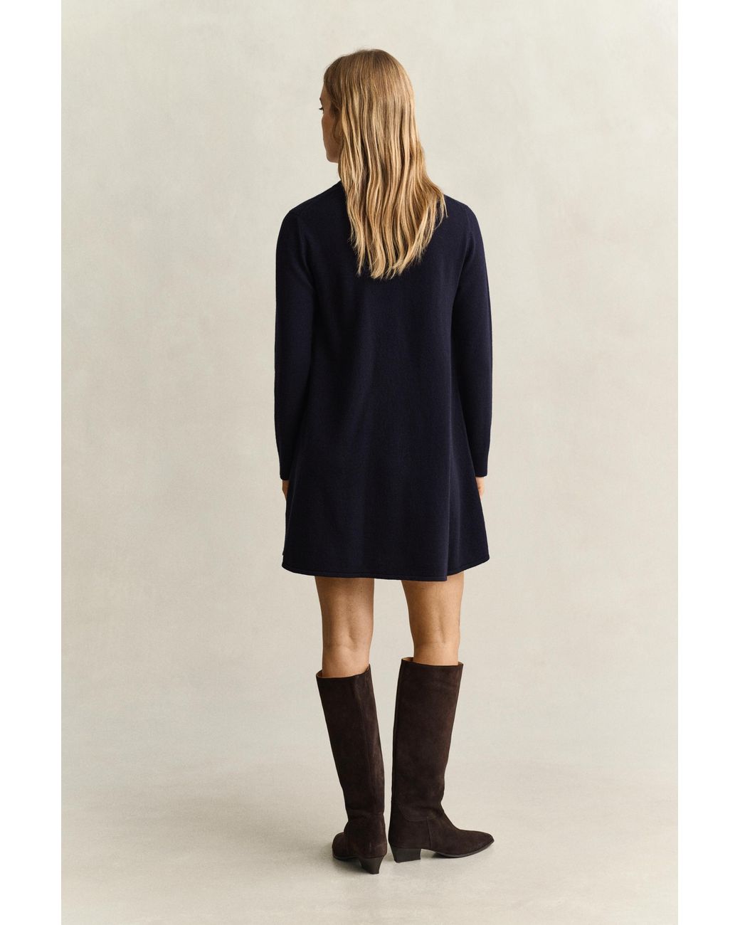 Gant Blue Superfine Lambswool Dress Evening