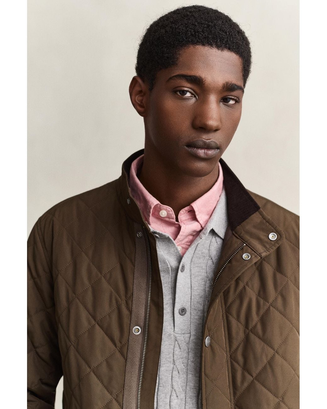 Gant Brown Quilted Mid Jacket for men