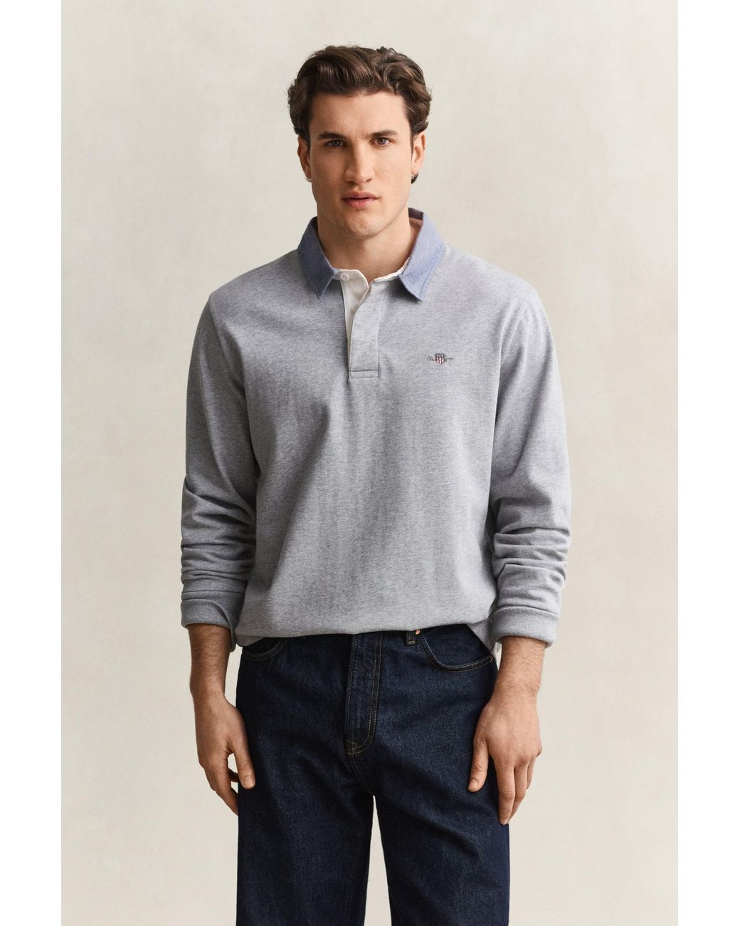 Gant Blue Classic Heavy Rugger Melange for men