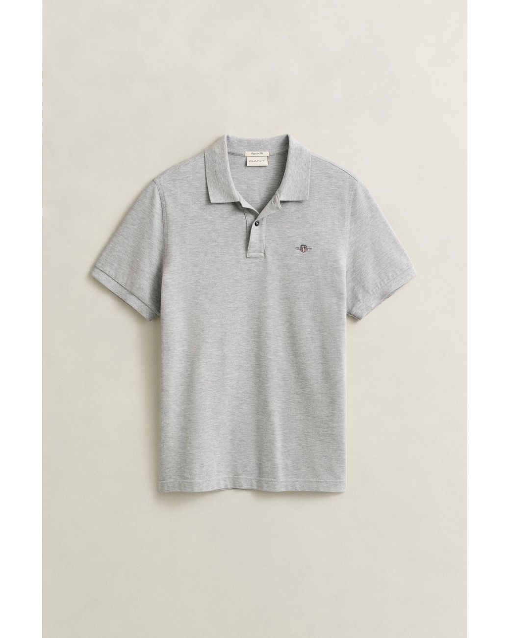 Gant Gray Classic Regular Polo Shirt Melange for men