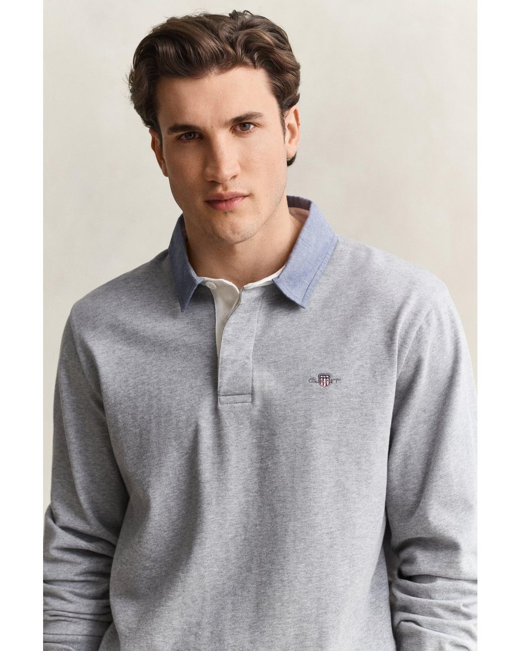 Gant Blue Classic Heavy Rugger Melange for men