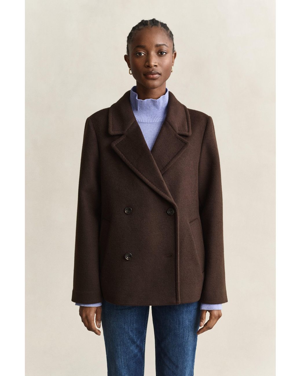 Gant Blue Wool Blend Peacoat Deep