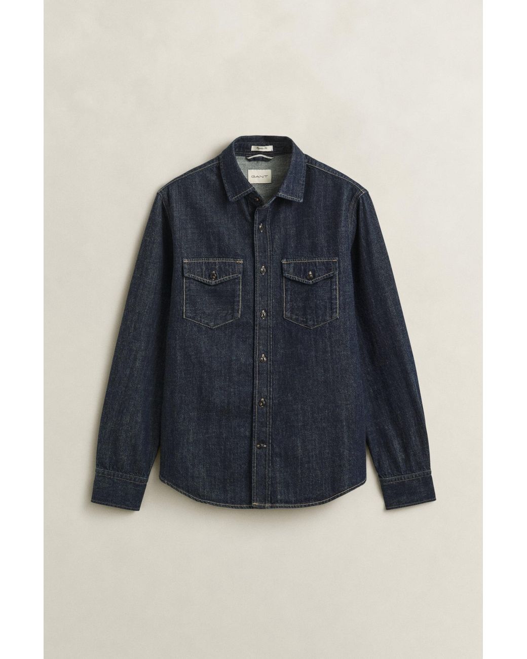 Gant Blue Denim Selvedge Shirt Dark for men
