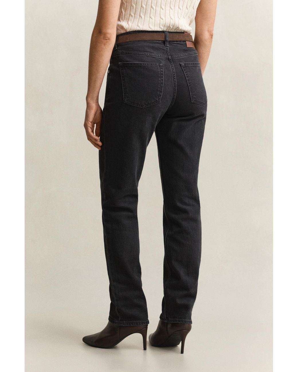 Gant Black Straight Leg Stretch Jeans Worn In