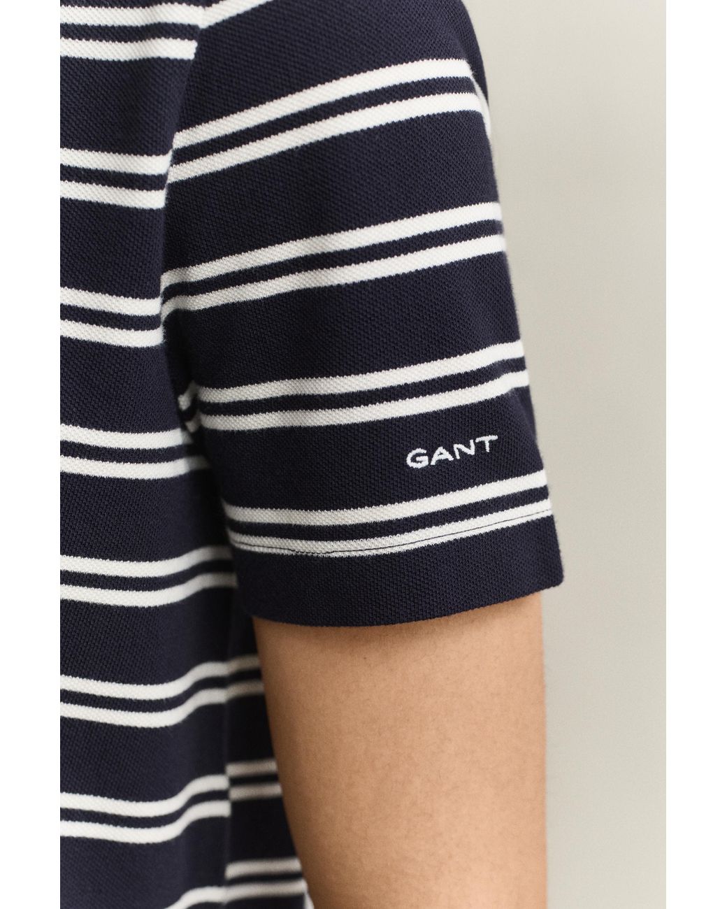 Gant Blue Striped Piqué Polo Top Evening
