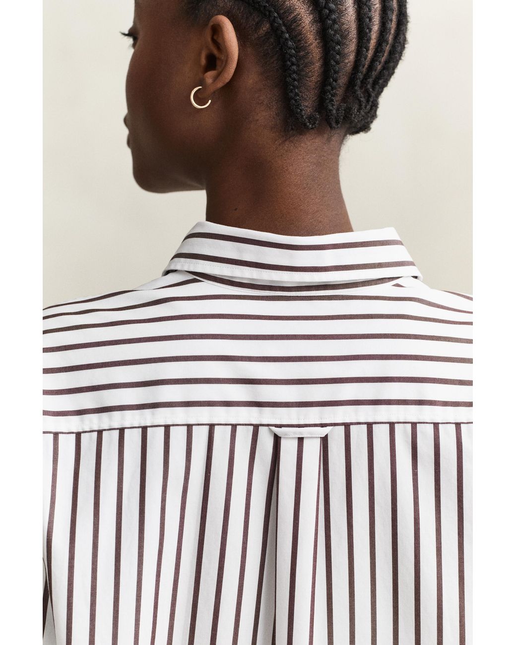 Gant White Relaxed Fit Classic Striped Poplin Shirt