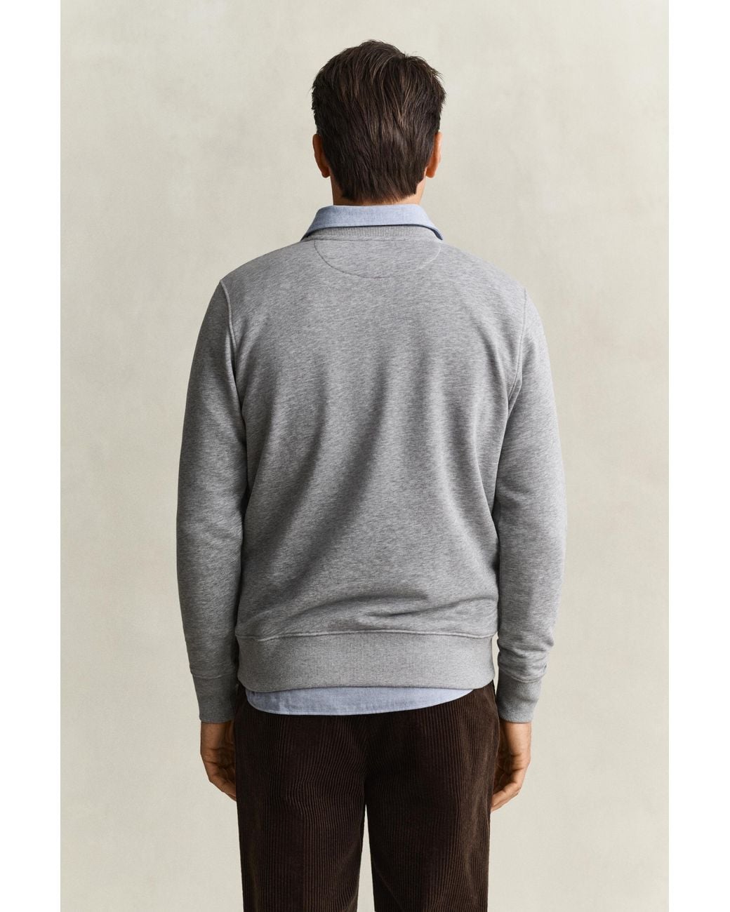 Gant Gray Shield Crew Neck Sweatshirt Melange for men