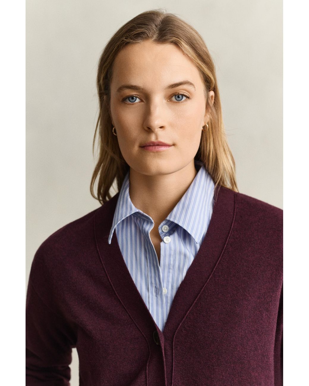 Gant Purple Superfine Lambswool Cardigan