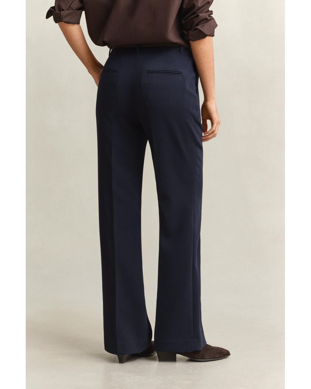 Gant Blue Slim Fit Flared Slacks