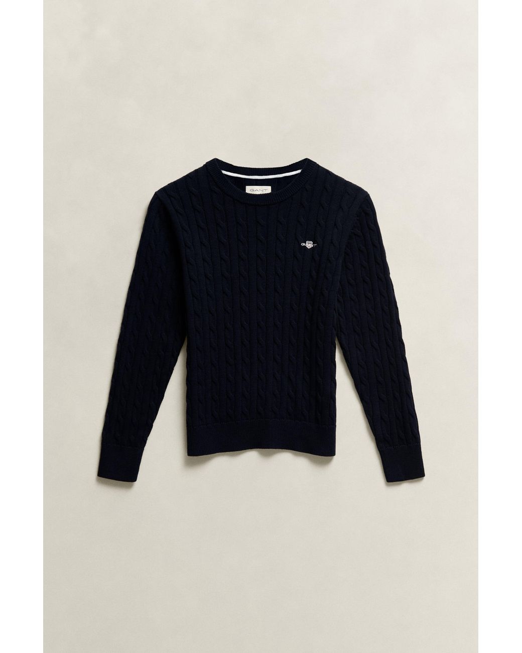 Gant Blue Teens Teen Girls Shield Cable Knit Sweater Evening