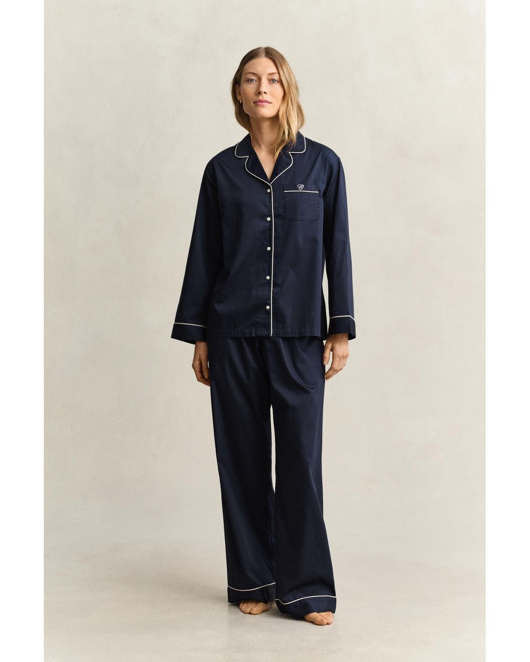 Gant Blue Satin Pajama Set Evening