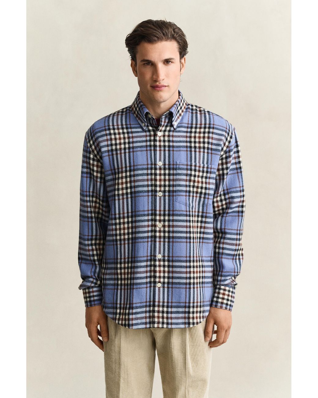 Gant Blue Pinnacle Wool Shirt Clear Sky for men