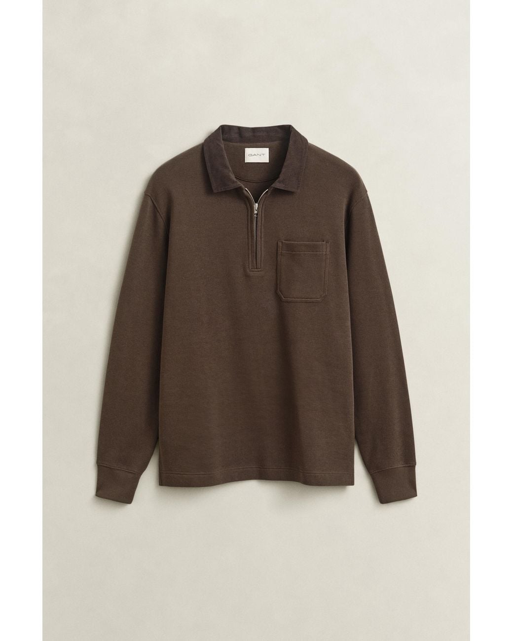 Gant Brown Half Zip Rugger for men